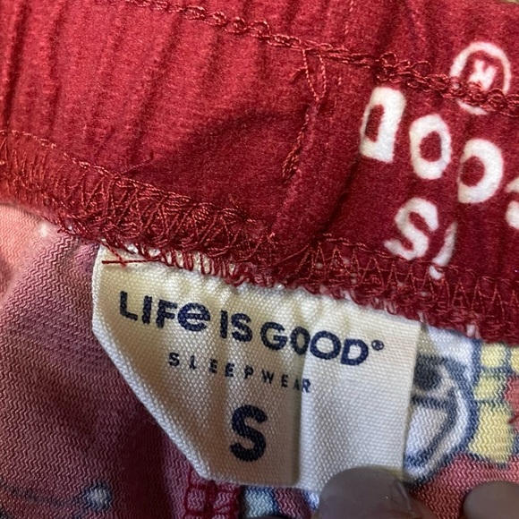 Life Is Good Pajama Pants Men Small Red Dog Sled Christmas Holiday Sleepwear - Picture 5 of 10